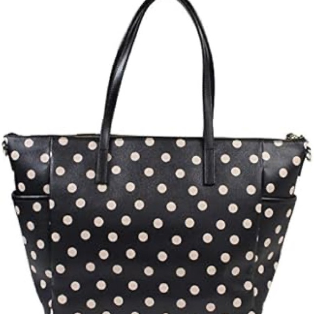 EUC Kate Spade Wellesley Printed Adaira Baby Bag (Black/Decobeige) with Strap - Picture 4 of 14